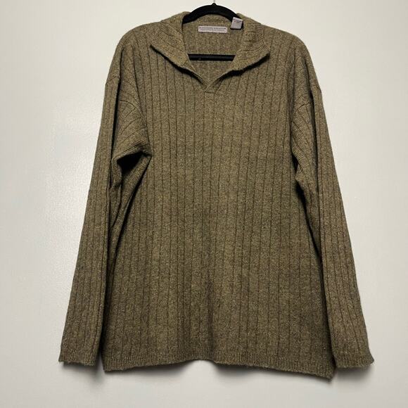 Structure Other - Vintage Structure Lambswool Collared Fisherman Sweater Green Men’s Size XL